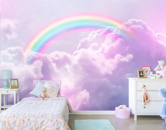 Rainbow Wall Mural Photo Wallpapers Of Toe Sky Skyline Etsy Images, Photos, Reviews