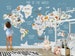 World Map Wall mural , Children Map with animal map wallpaper, Nursery Wall art removable wallpaper  self adhesive geography wall decor 