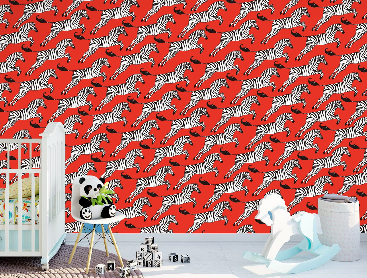 Red Zebra Wallpaper Removable Wallpaper Self Adhesive Zebra | Etsy