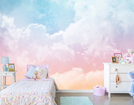 Pastel Color Clouds Wallpapers Skyline Nature Large Wall - Etsy Pastel Color Clouds Wallpapers Skyline Nature Large Wall - Etsy