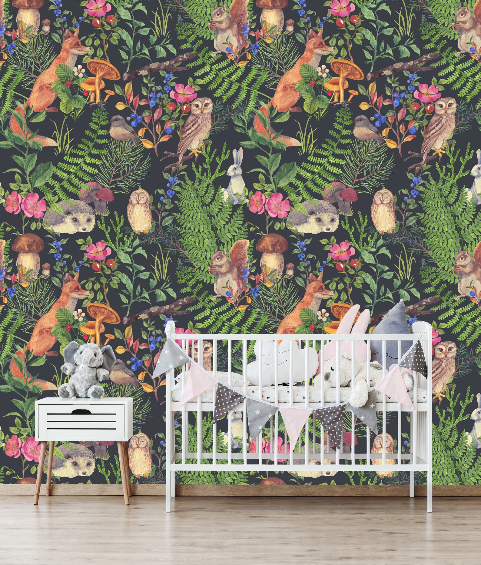 Forest Animals Removable Wallpaperself Adhesive Peel & Stick Etsy