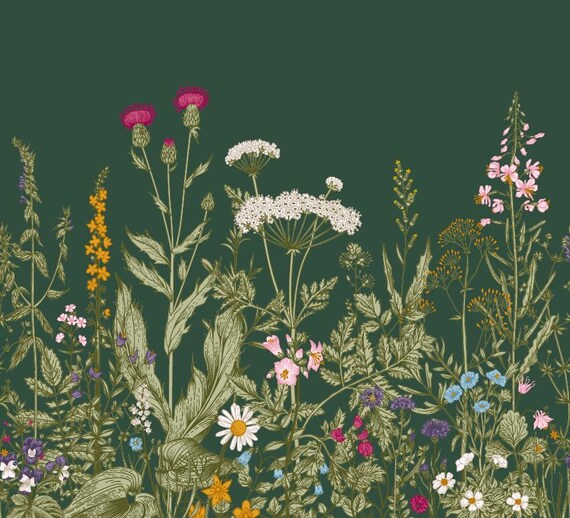 Vintage Wildflowers Wallpaper