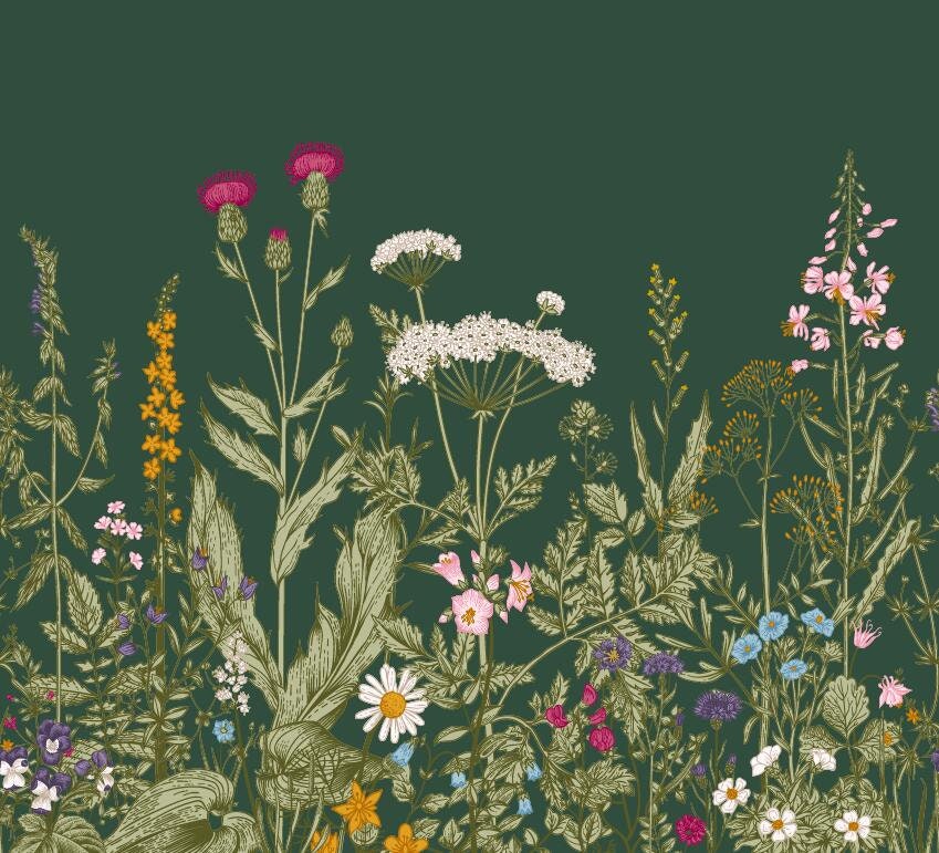 Wildflower Wall Mural Removable Wallpaper Self Adhesive Etsy Australia