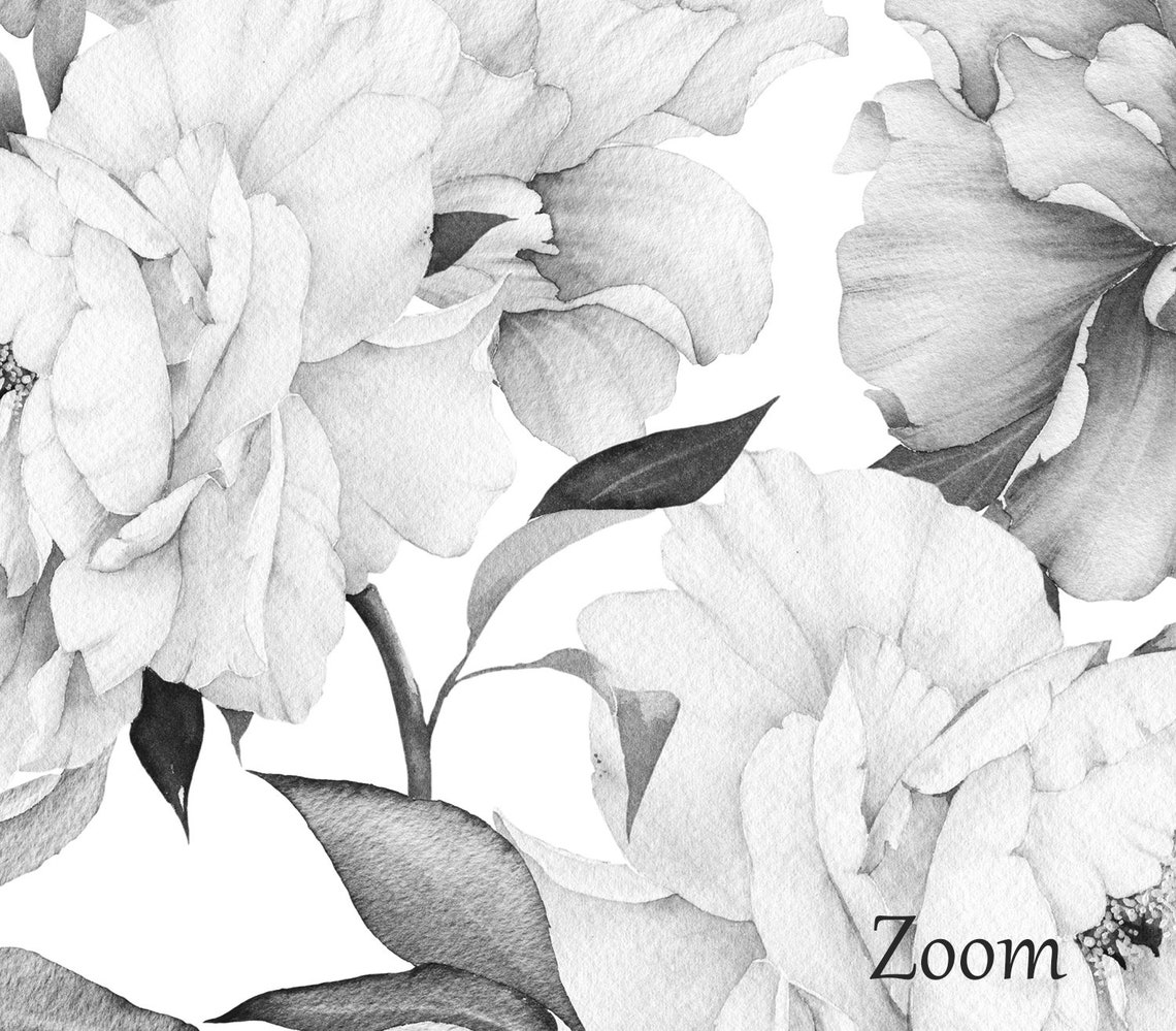 Floral Blooms Wallpaper Removable Wallpaper Nursery Wall Etsy