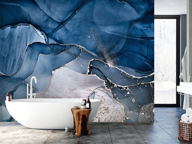 Dark Blue Marble WallpaperMarble Texture wall mural self image 1