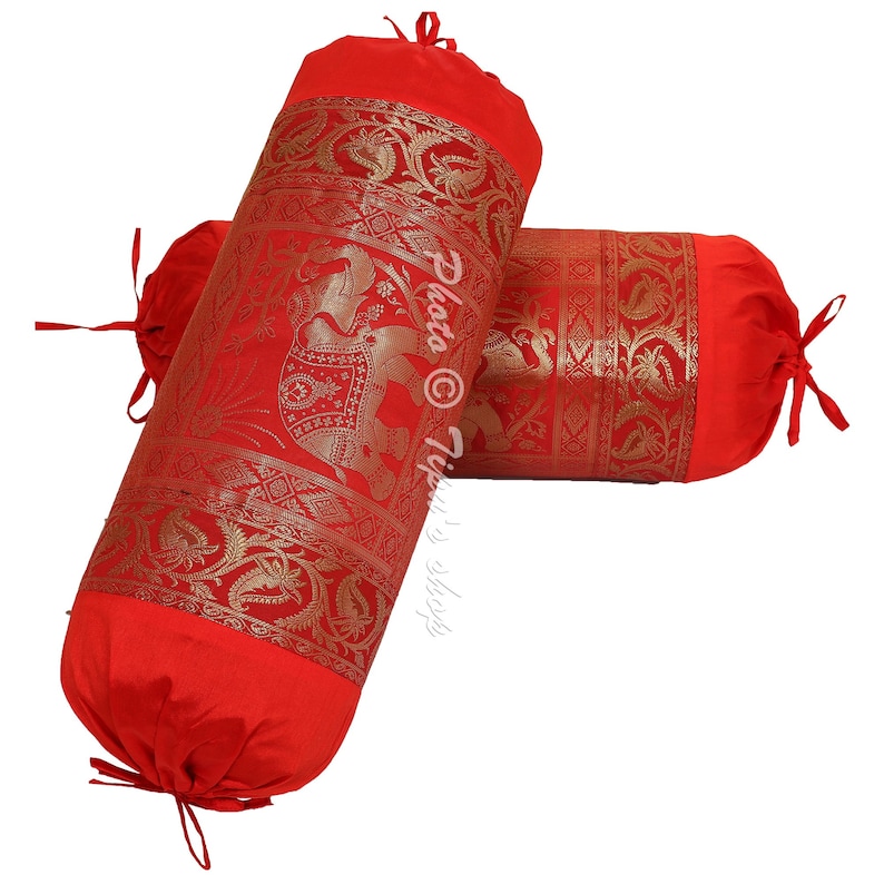 Indian Cylindrical Yoga Bolster Pillow Cover Polydupion Etsy