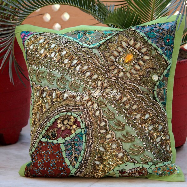 Green Throw Pillow Etsy