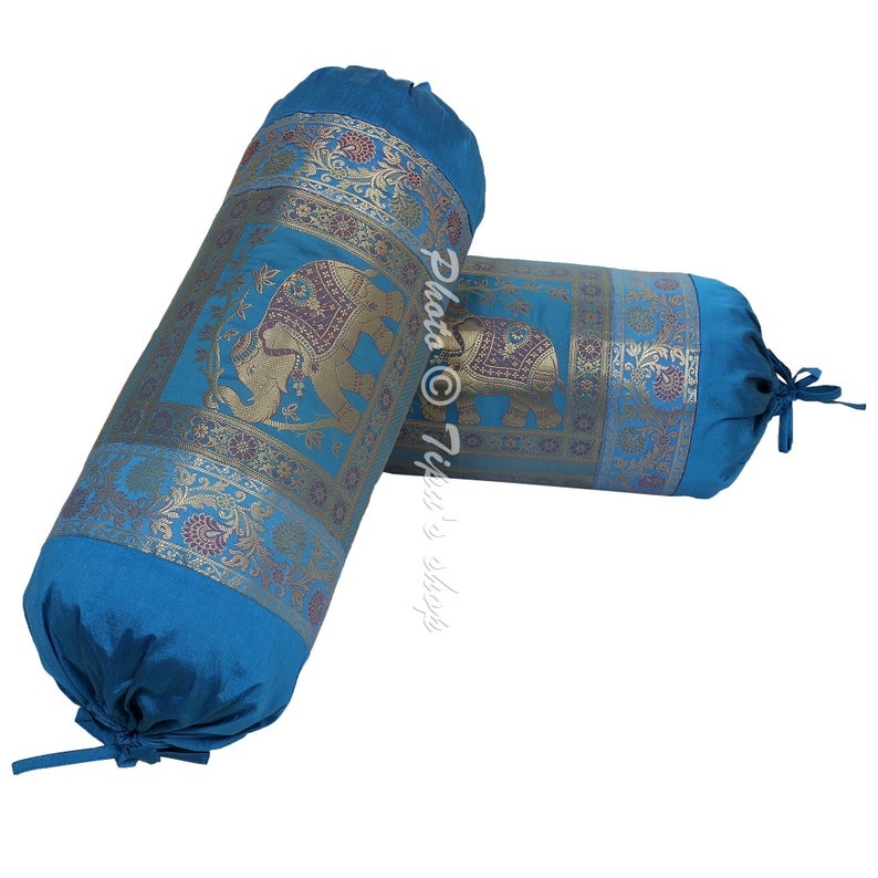 Indian Cylindrical Yoga Bolster Pillow Cover Polydupion Etsy