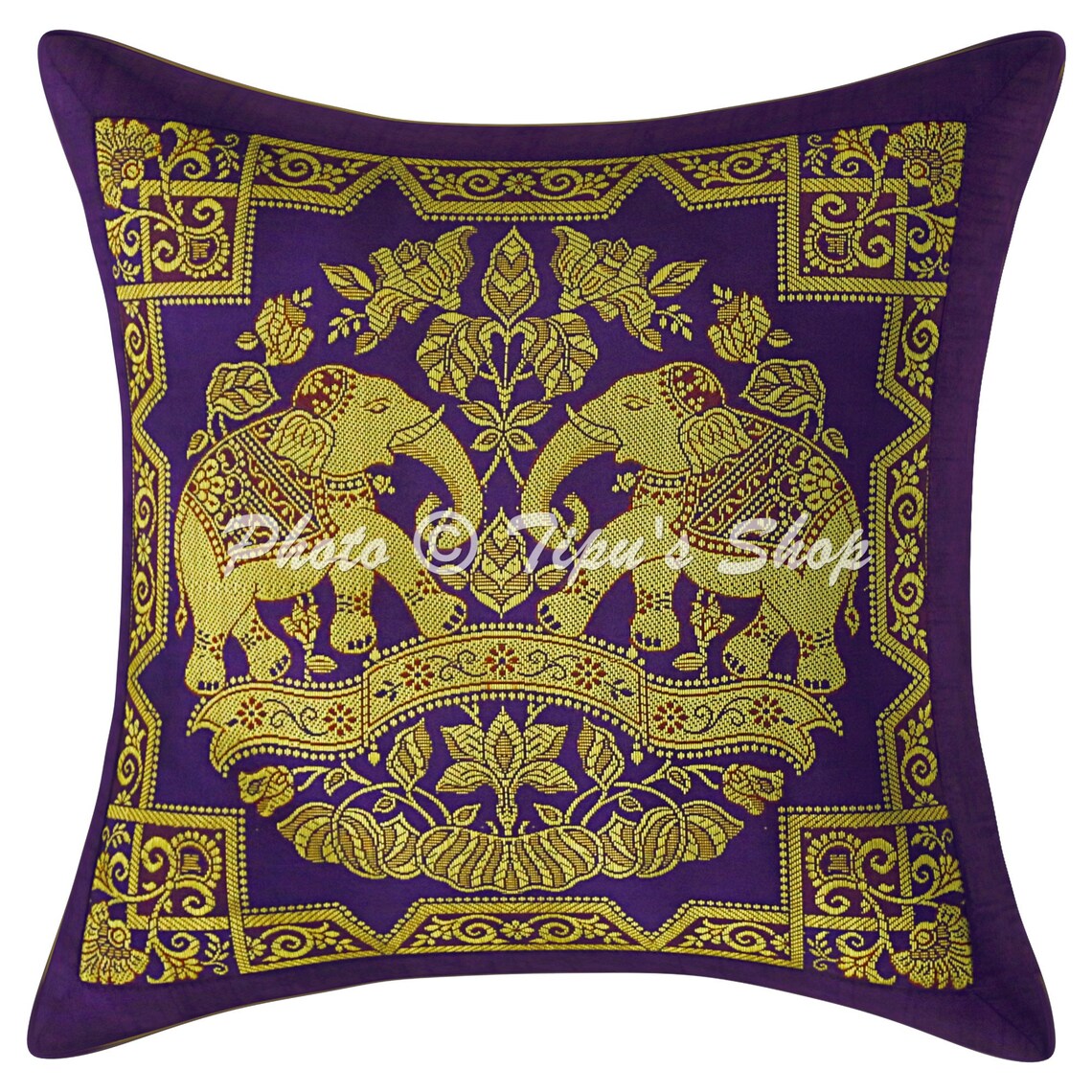 Purple Silk Brocade Pillow 12X12 Brocade Silk Throw Pillows Etsy