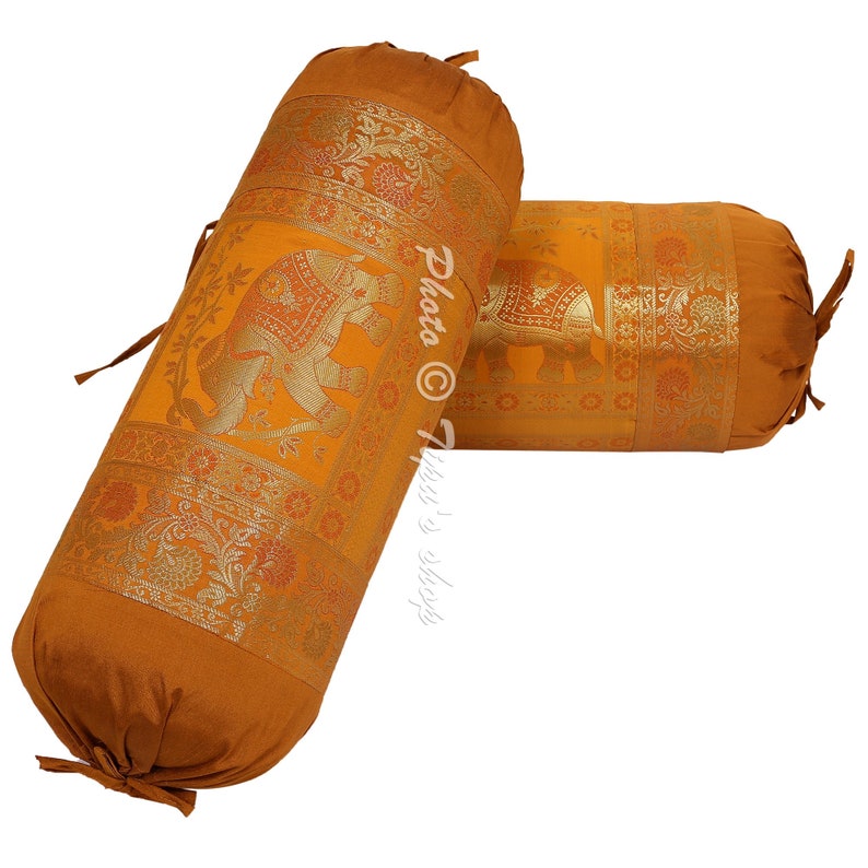 Indian Cylindrical Yoga Bolster Pillow Cover Polydupion Etsy