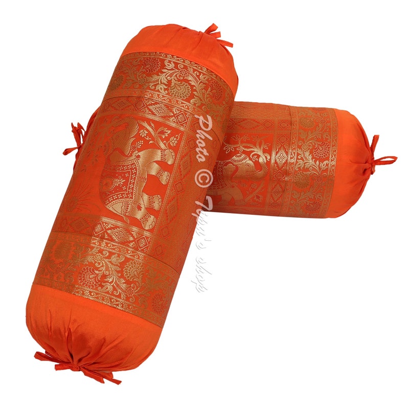 Indian Cylindrical Yoga Bolster Pillow Cover Polydupion Etsy