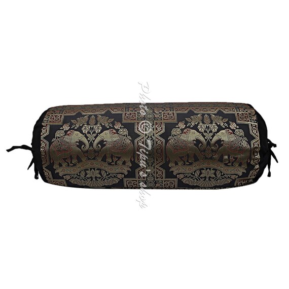 Bed Bolster Cover Case Neck Roll Long Accent Home Decor Black Etsy