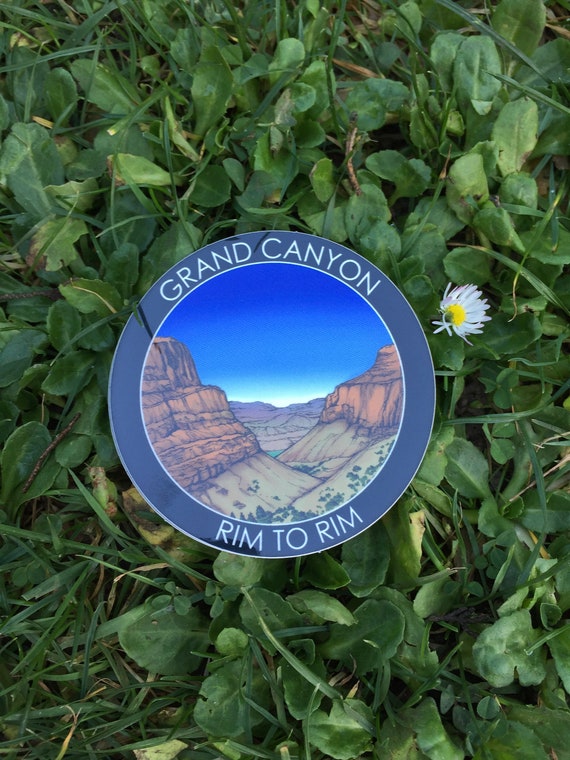 Grand Canyon Rim to Rim Hiking Sticker: Weatherproof Vinyl Decal