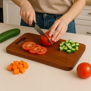 Wooden Chopping Board Large | Sheesham Wood Cutting Board for Kitchen | Handmade Vegetable / Cheese / Meat Cutting for Kitchen