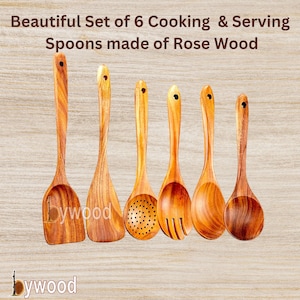 wooden spoons for cooking, küchenutensilien, Cooking, and Serving Spoon (Rosewood, Set of 6 Pieces)