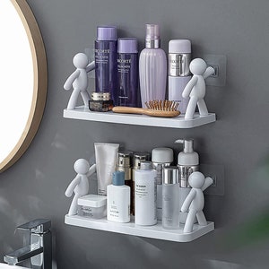 Acrylic Floating Shelves,Bathroom Shower Shelf,No Drill No Damage Wall  Mounted,Clear Invisible,Renter Friendly Shelves Can Be Used in Bedroom