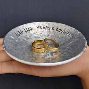 10 years TALLY MARK | 4" Aluminum bowl | 10th Anniversary | Handmade aluminum bowl | Traditional GIFT | Wedding and Dating Anniversary