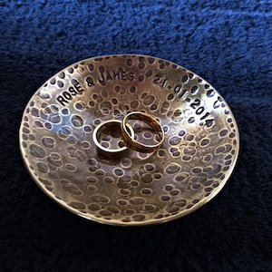 Customizable Hammered Bronze Bowl 8th, 19th, 21st and 22th Anniversary Handmade Bronze Bowl Traditional GIFT Meaningful Piece image 3