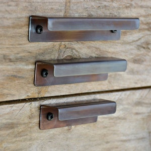 2 or 3 Brushed stainless steel,Industrial Drawer Pull Handle Metal Wall Round Hanger Shelf Hook Cabinet Drawer Door Pull Choose 1