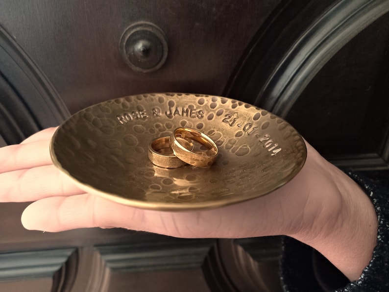 Customizable Hammered Bronze Bowl 8th, 19th, 21st and 22th Anniversary Handmade Bronze Bowl Traditional GIFT Meaningful Piece image 1