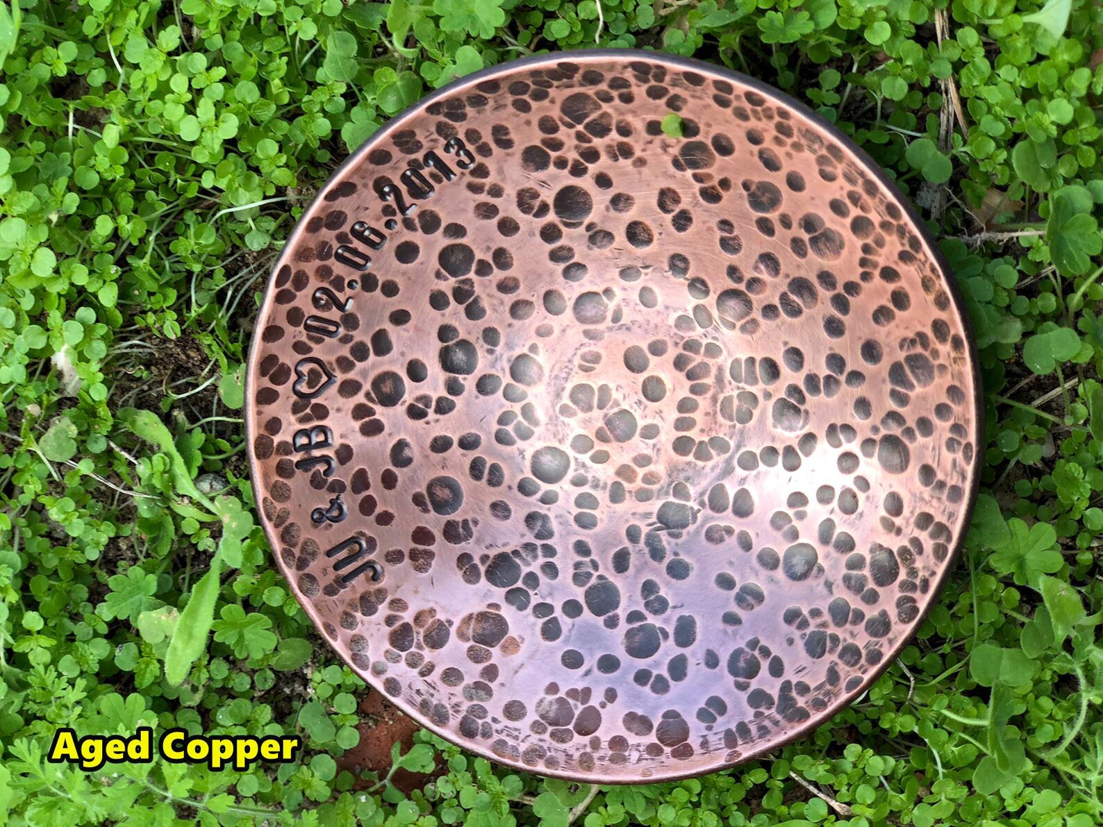7th Anniversary Aged Hammered Copper Bowl 4'' Aged Etsy
