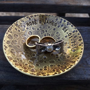 Customizable Hammered Bronze Bowl 8th, 19th, 21st and 22th Anniversary Handmade Bronze Bowl Traditional GIFT Meaningful Piece image 4