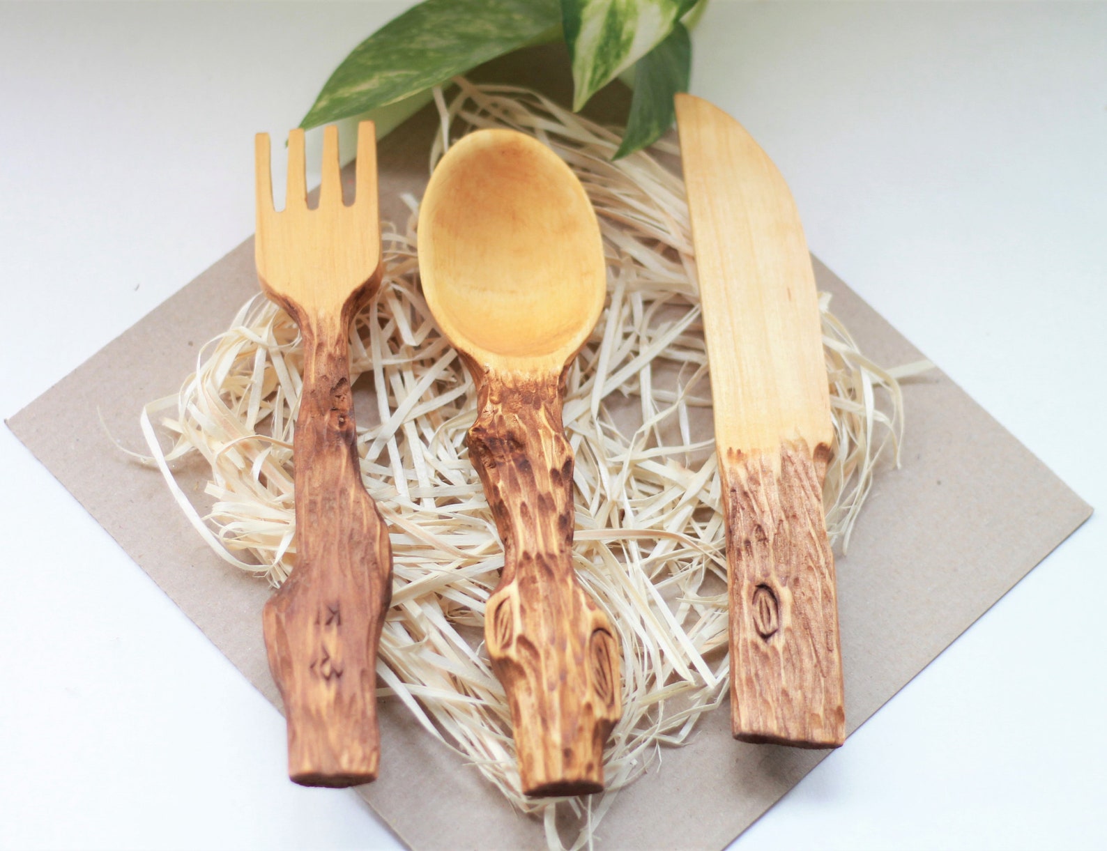 Unique Wooden Cutlery Set for Children or Decor of Rustic Etsy