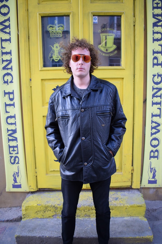 Black Leather Jacket / Men Leather Jacket / L Men