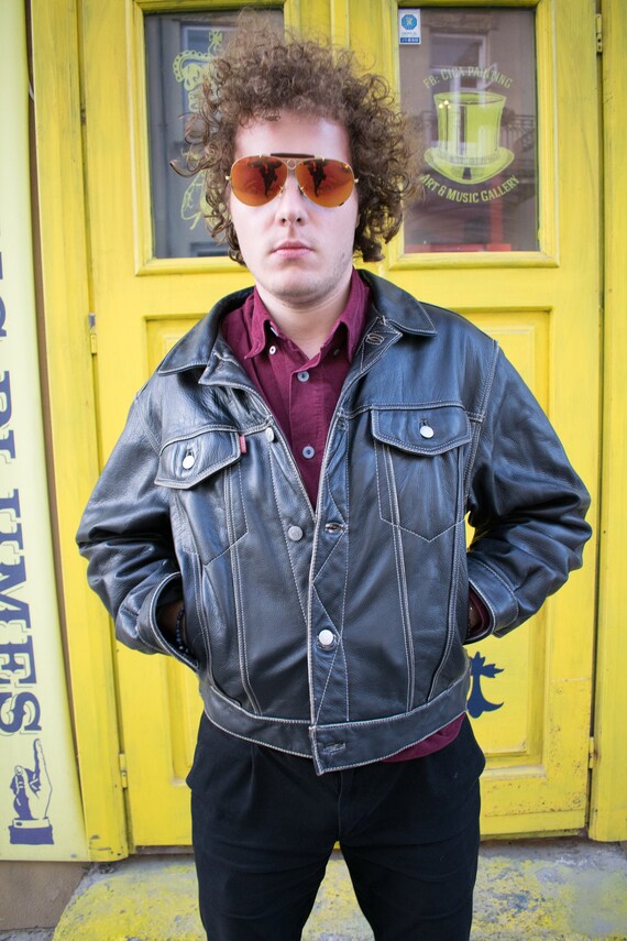 Leather Bomber Jacket / Black Jacket / Black Leath