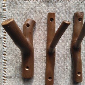 lot 3pcs. Natural Branch Wall Hooks, Branch Wall Hooks, handmade coat rack, Wooden Wall Hooks, Rustic Towel Hooks, Rustic Wooden Hook image 5