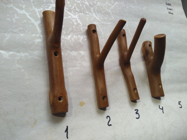 lot 3pcs. Natural Branch Wall Hooks, Branch Wall Hooks, handmade coat rack, Wooden Wall Hooks, Rustic Towel Hooks, Rustic Wooden Hook image 4