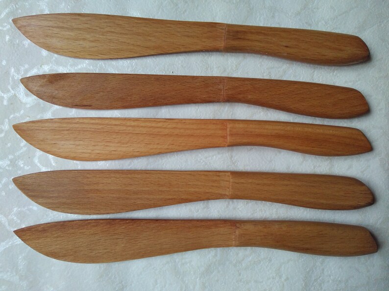 Carved Wooden Knife Spreader for Dips & Cheeses Beech Wood Etsy