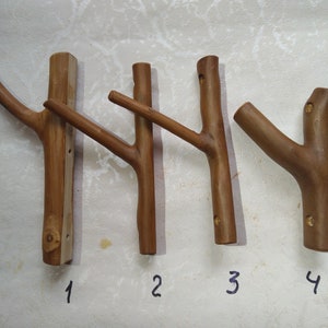 lot 3pcs. Natural Branch Wall Hooks, Branch Wall Hooks, handmade coat rack, Wooden Wall Hooks, Rustic Towel Hooks, Rustic Wooden Hook image 3