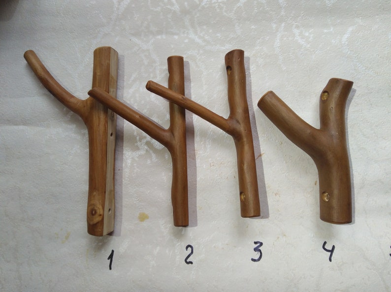 lot 3pcs. Natural Branch Wall Hooks, Branch Wall Hooks, handmade coat rack, Wooden Wall Hooks, Rustic Towel Hooks, Rustic Wooden Hook image 3