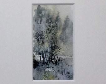 Original Wall Art. Watercolor Landscape Painting #6685