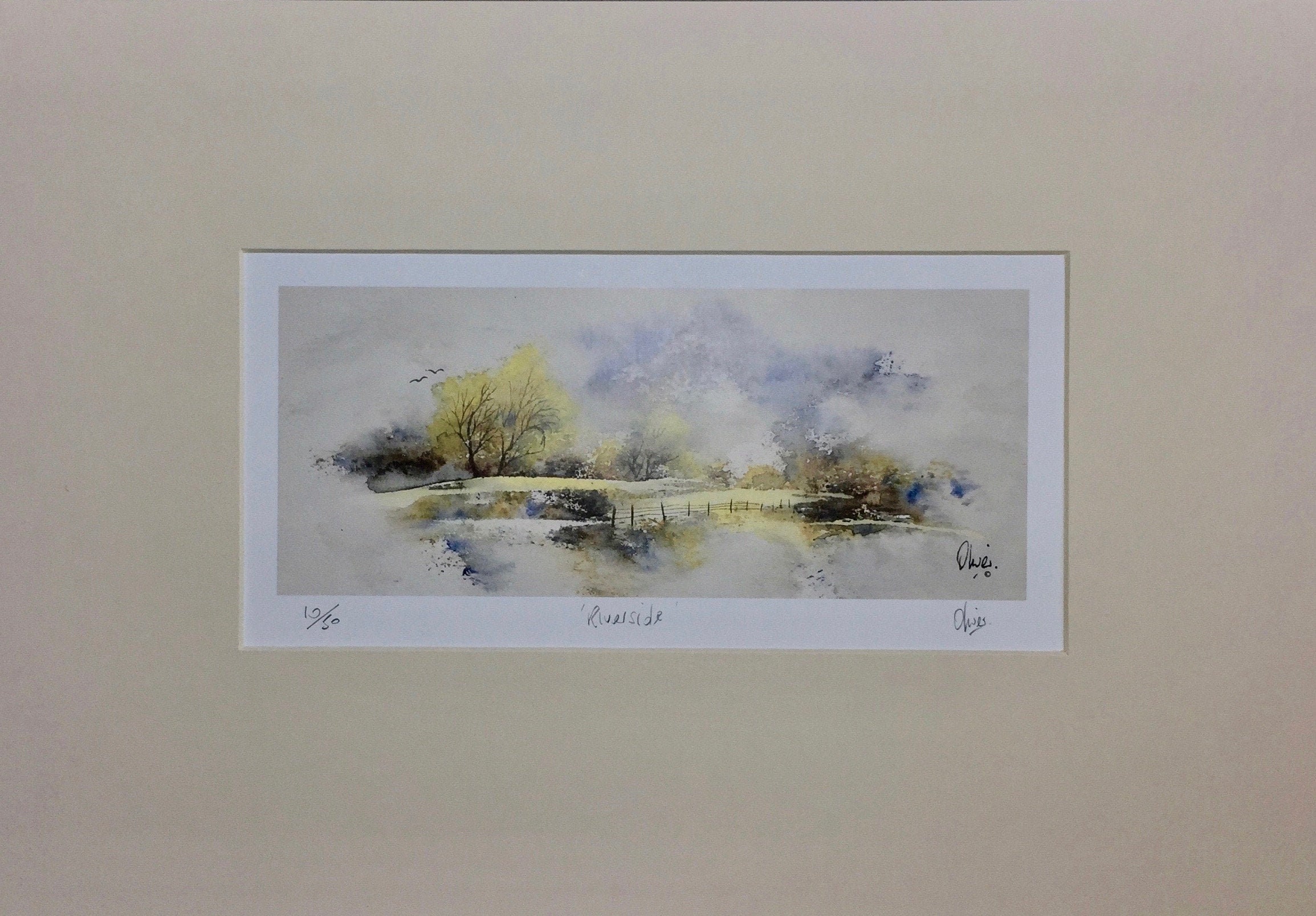 Watercolour Riverside Watercolour Landscape Art Print. 'riverside'. A Limited Edition Wall ...