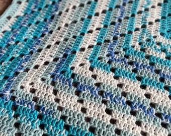 Mixed Blue and White Baby Blanket