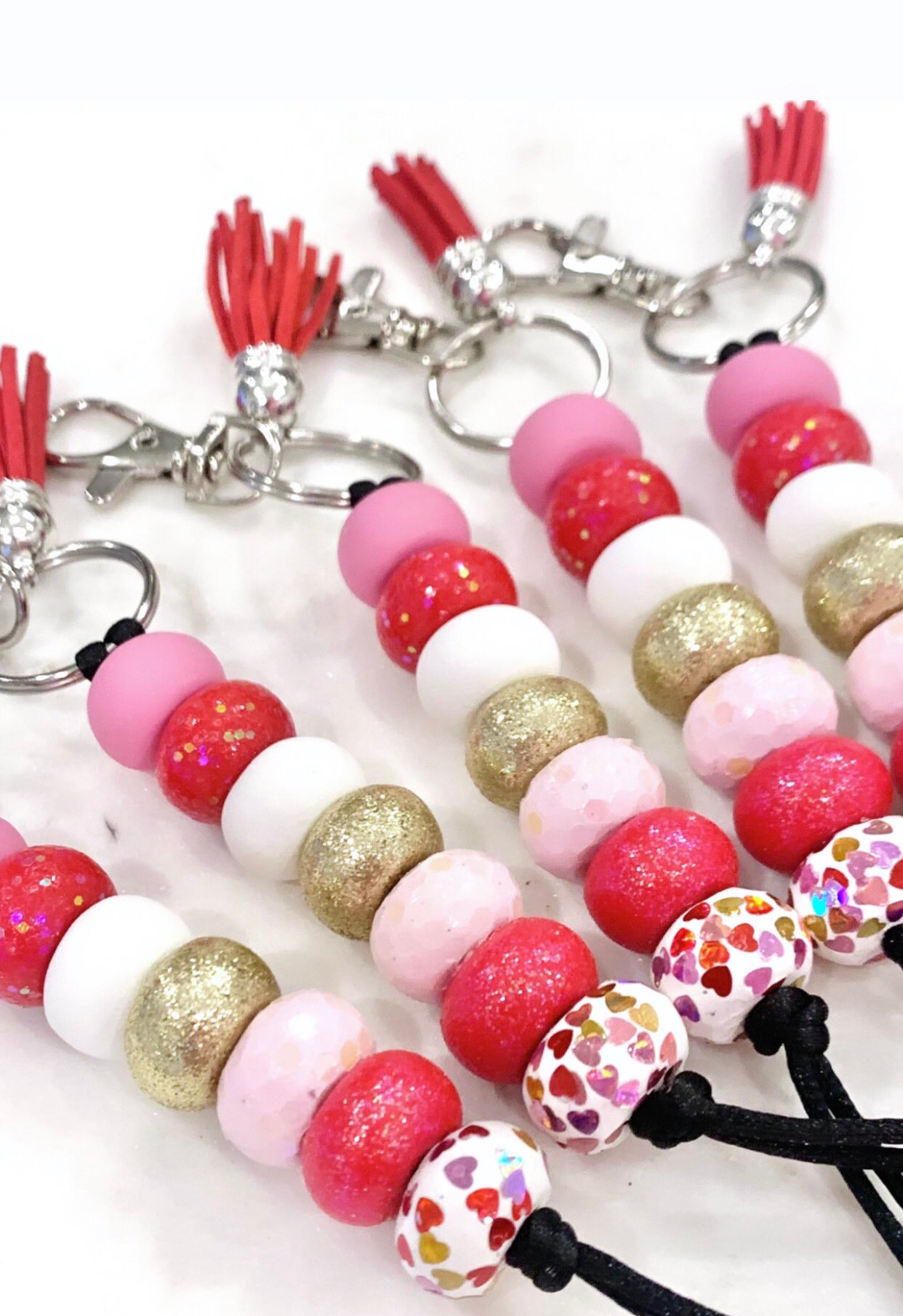 Heart Lanyard lanyards Lanyard Clay Beaded Lanyard Beaded Etsy