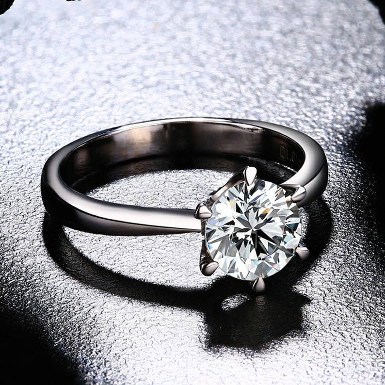 Moissanite Ring Personalized ring Unique Jewelry Wedding ring Engagement ring Vintage Jewelry Birthday gift Promise ring 1ct center stone