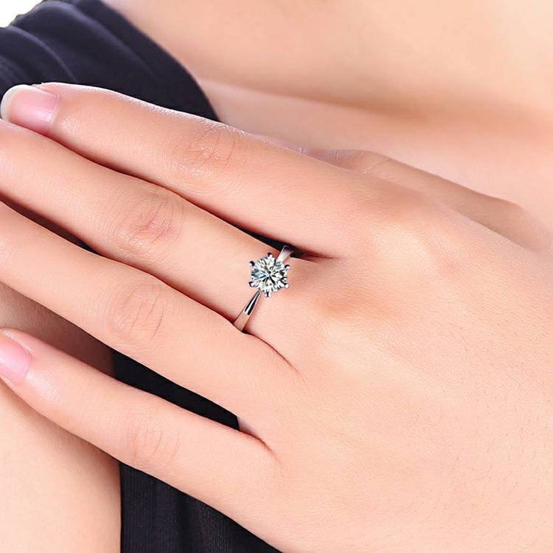 Moissanite Ring Personalized ring Unique Jewelry Wedding ring Engagement ring Vintage Jewelry Birthday gift Promise ring 1ct center stone