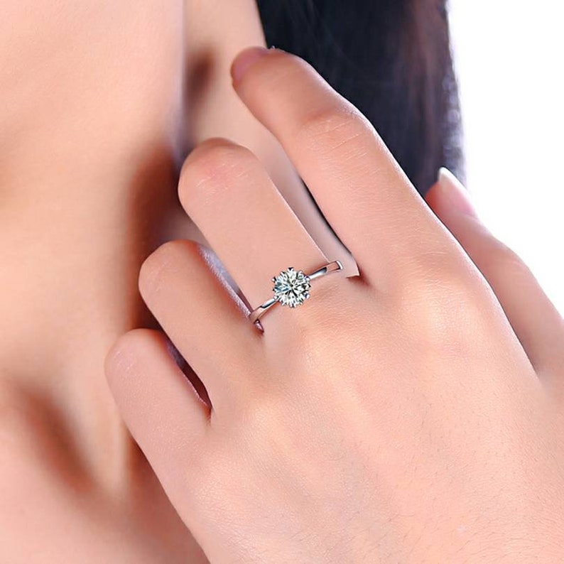 Moissanite Ring Personalized ring Unique Jewelry Wedding ring Engagement ring Vintage Jewelry Birthday gift Promise ring 1ct center stone
