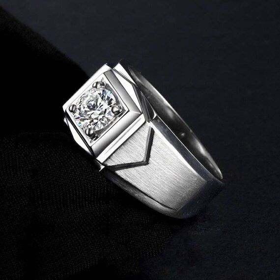 Mens Ring Anniversary Ring Moissanite Ring Engagement Ring | Etsy