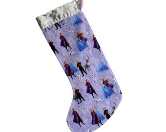 Purple Frozen Christmas Stocking