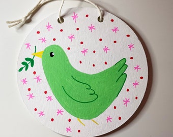 Handpainted Peace Dove Christmas Decoration