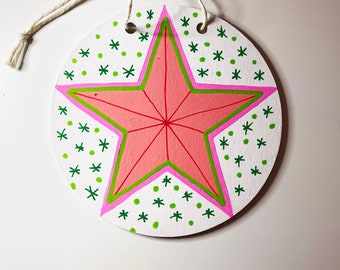 Handpainted Star Christmas Decoration