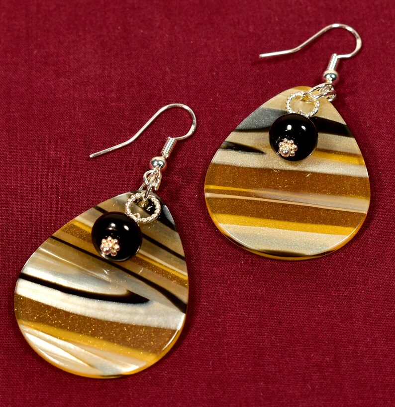 800031 \u2013 Earrings Onyx Acrylic /& 925 Sterling Silver