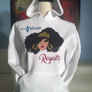 Personalized Afro Pride Hoodie, Girls Afro Pride Hoodie, Girls Afro Centric Hoodie, Glitter African Pride hoodie