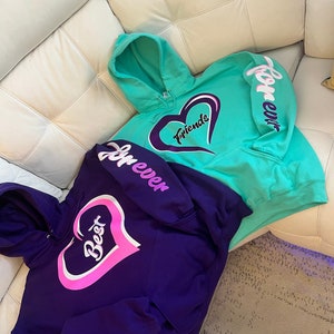 Personalized Best Friends Forever Hoodies, Matching Hoodies, Best Friends Forever Shirts, Bestie Hoodies, Best Friends T shirts
