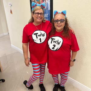 Glitter Twin 1, Twin 2 Shirts, Dr. Seuss T-Shirts, Thing 1 Thing 2 Shirts, Kinder T-Shirts, rote T-Shirts, lustige T-Shirts