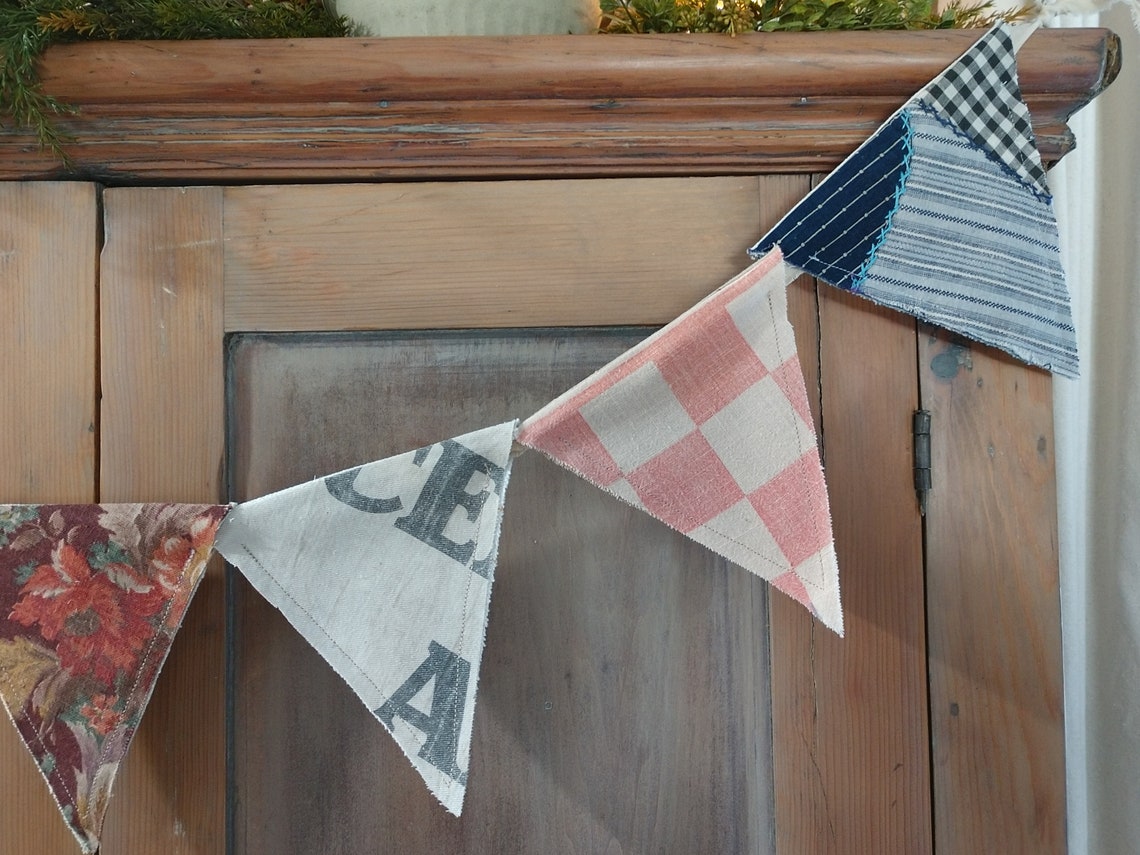 Cottage Farmhouse Pennant Garland Banner or Bunting With Authentic ...